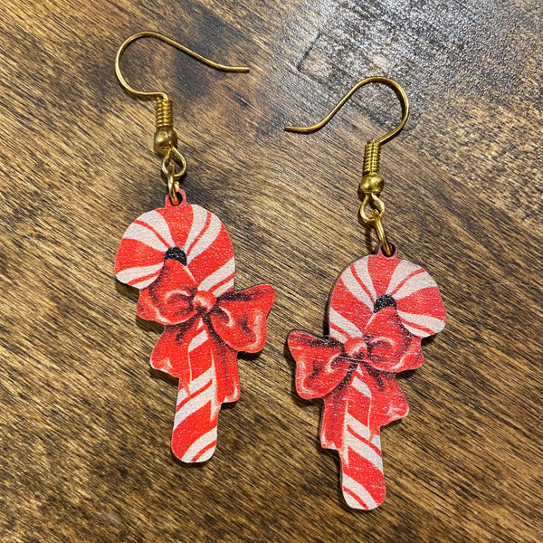 Candy Cane Holiday Earrings