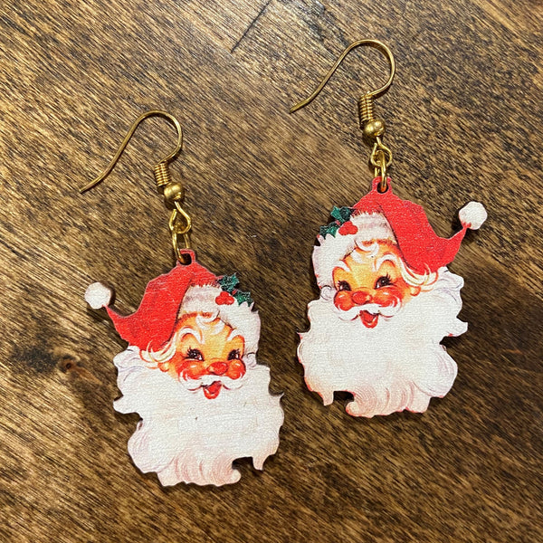 Vintage Santa Holiday Earrings