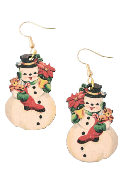Vintage Snowman Earrings
