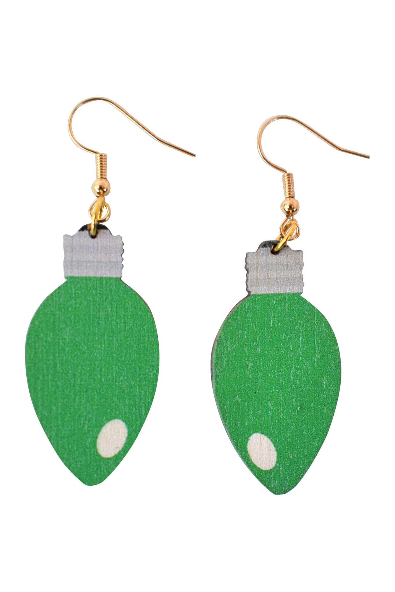 Green Christmas Bulb Earrings