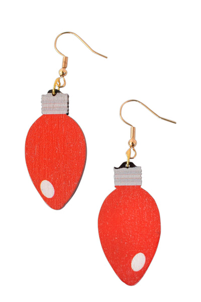 Red Christmas Bulb Earrings