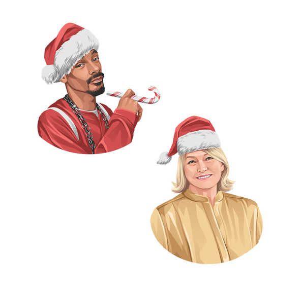 Snoop Dogg and Martha Christmas Earrings