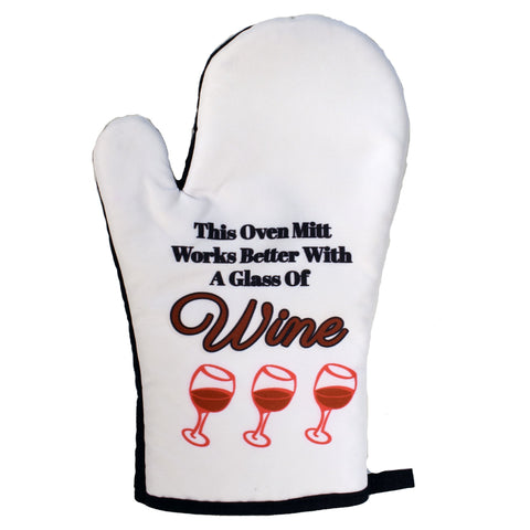 This Oven Mitt Works Better with a Glass of Wine Oven Mitt