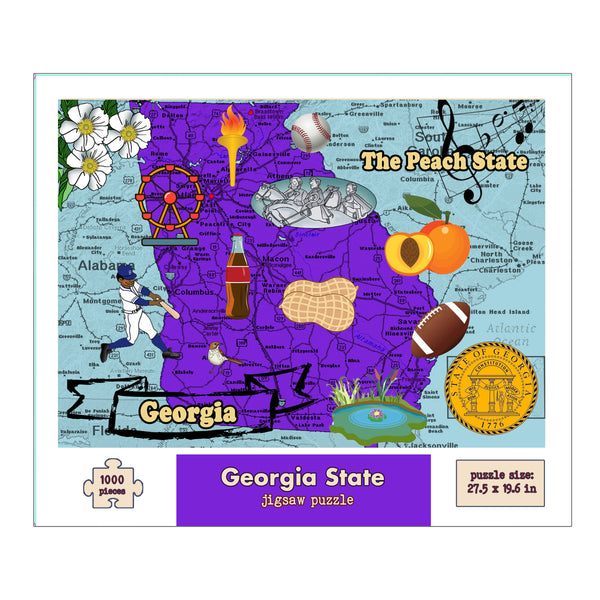 Georgia the Peach State 1000 Piece Jigsaw Puzzle