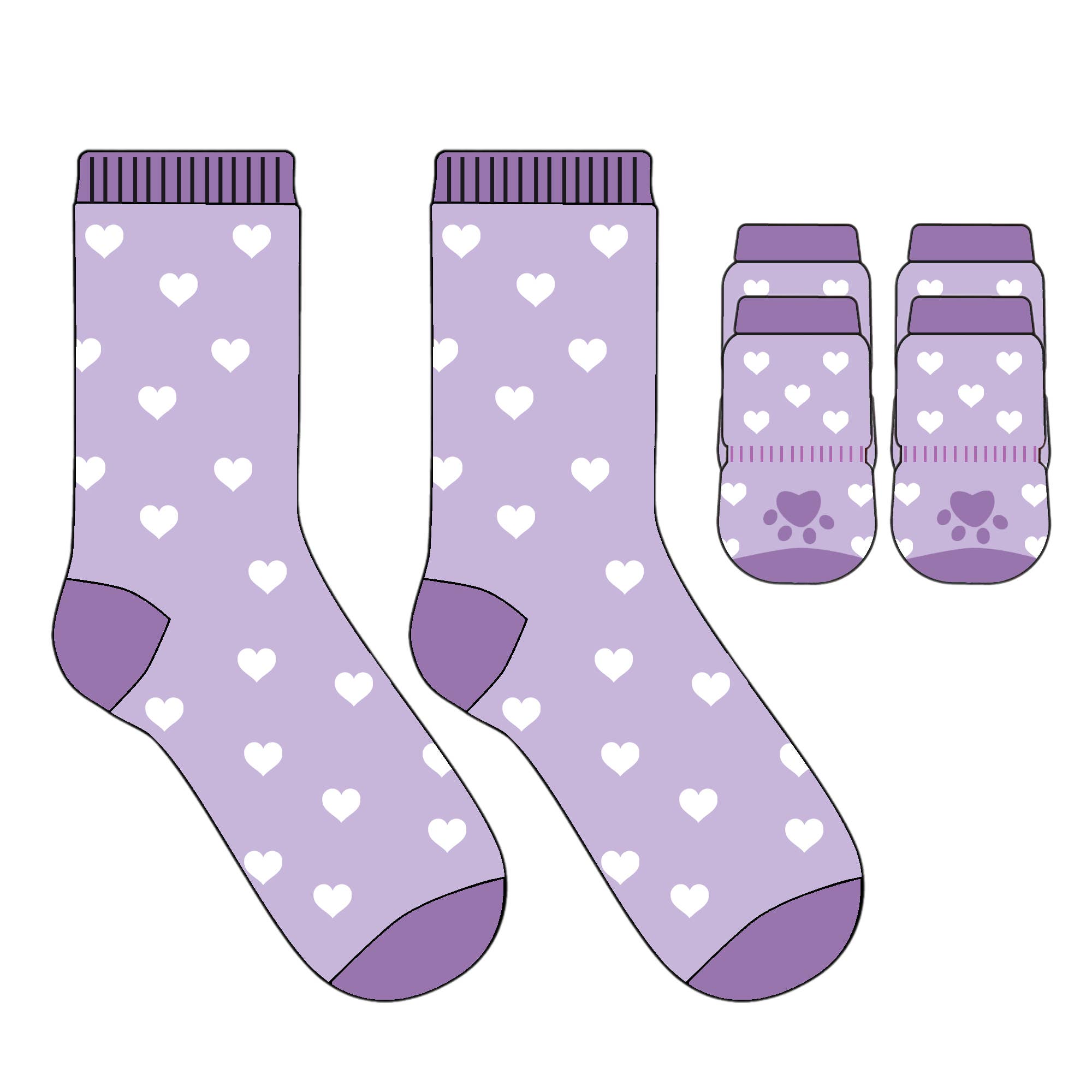 Pet & Owner Socks - Hearts