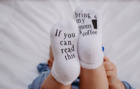 0-6mo Bring My Mom Coffee Baby Socks | Baby Items | Gifts for Mom