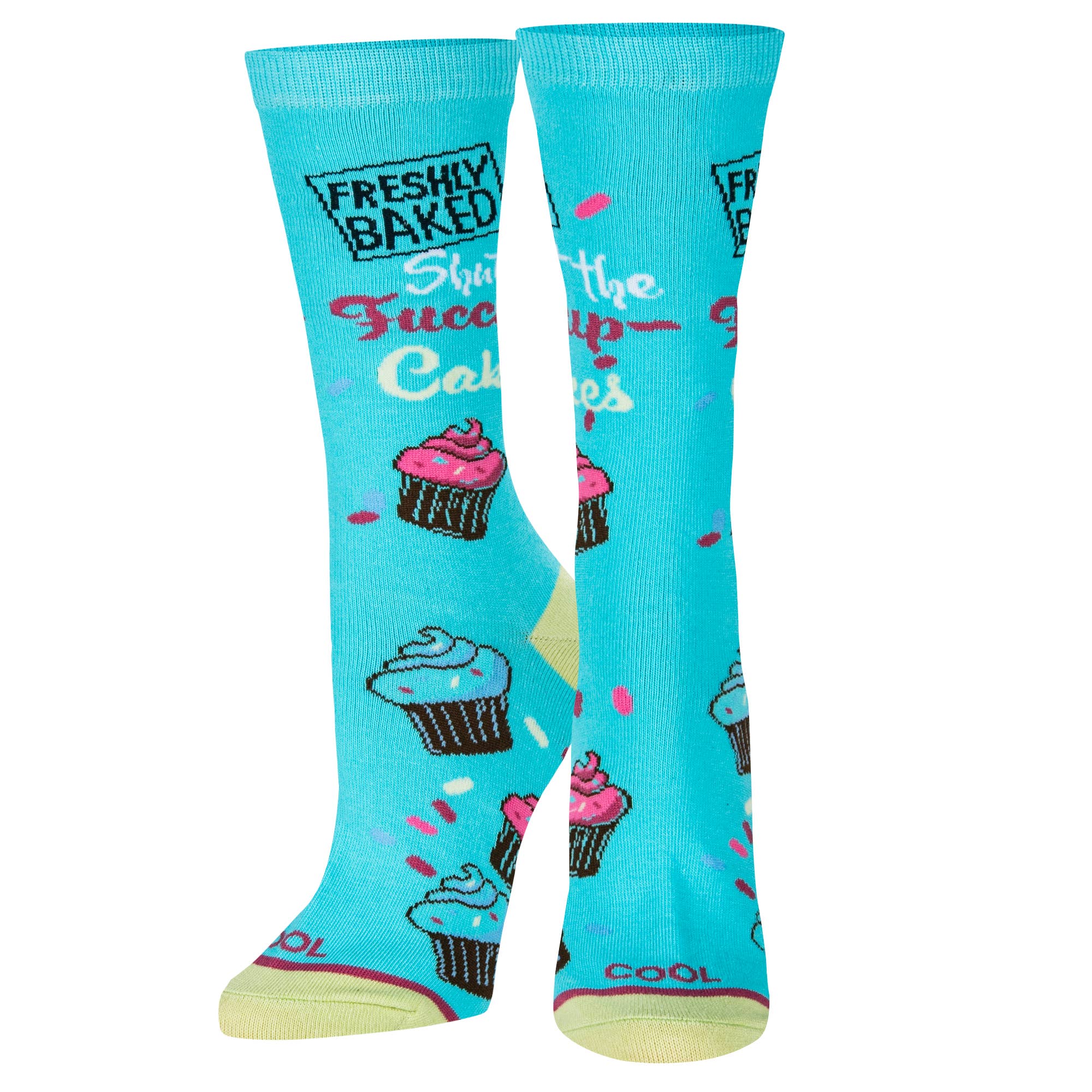 Shut The Fuccupcakes - Womens Crew Folded - Cool Socks